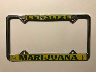 Legalize Marijuana True Vintage License Plate Frame 80s