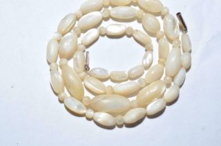 Lovely Vintage Natural Mother Of Pearl Necklace