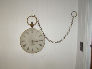 Vintage Henri Login Fils Et Cie Wall Clock With Key 12.  5  In Diameter,  Runs