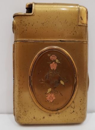 Vintage Marathon Gold Tone Compact & Cigarette Case Lighter