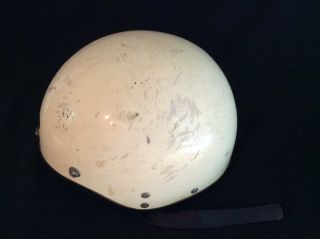 Vintage White Motorcycle Half Helmet Skull Cap Size L - 8