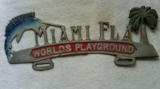 Vintage Miami Florida License Plate Topper
