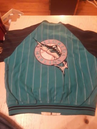 VINTAGE 1990 ' s Florida Marlins Reversible Jacket Rare National League Patch 2