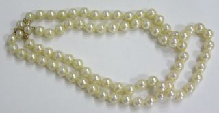 Vintage Jewelry Signed Ciner Faux Pearl Two Strand Necklace