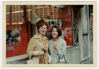 Vintage Photo Pretty Woman Red Hair Cute Girl Asian Found Art 1970 