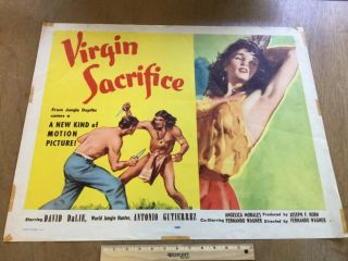 Big 1959 22x28 Half Sheet Theater Lobby Vtg Movie Film Poster Virgin Sacrifice
