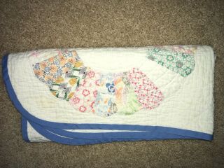 Vintage Quilt 1950’s Baby Lap Blanket Handmade Handcrafted 30 1/2”x 30 1/2” Ooak
