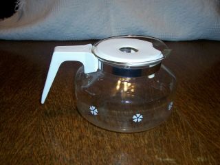 (1061) Vintage - Mr Coffee Glass Replacement Pot Carafe 8 Cup White Flowers Retro