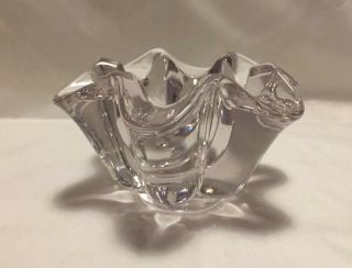 Vintage Art Vannes France - Heavy Glass Crystal Bowl -