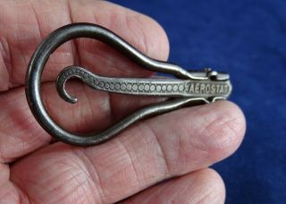 Antique/vintage French Made Folding Button Hook Marked " Aerostat "