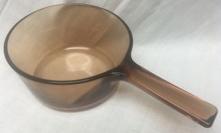 Vtg Visions Pyrex Corning Ware Amber Glass 7 " 1.  5 L Sauce Pan Pot Dish