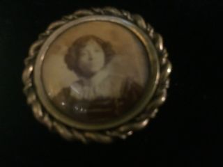 African American young lady photograph vintage mourning pin brooch 4