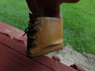 Vintage Leather Slip - On Lace - Up Recoil Pad For Shotgun Or Rifle Made In Chicago