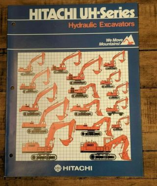 Vintage Hitachi Construction Machinery Uh Series Hydraulic Excavator Brochure