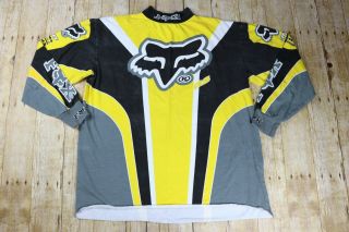 Vintage 1997 Fox Racing Motocross Sport Wear Jersey - Size Large L - Yellow