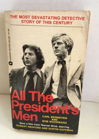Vtg Warners Paperback All The Presidents Men Redford Hoffman Movie Tie - In 1976