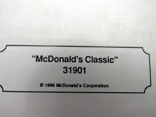 1996 VINTAGE MCDONALD ' S CLASSIC 