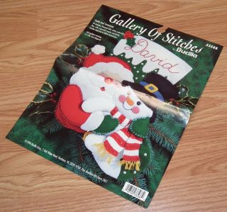 Vintage Bucilla (33588) Santa & Snowman 15 " Felt Stocking Read