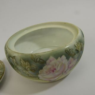 Vintage Reinhold Schlegelmilch RS Germany Covered Sugar Bowl Porcelain Flowers 4