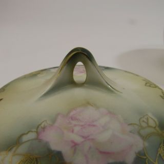 Vintage Reinhold Schlegelmilch RS Germany Covered Sugar Bowl Porcelain Flowers 5