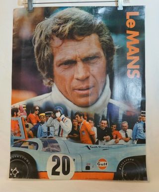 Steve Mcqueen " Le Mans " 1971 Vintage Movie Poster From This Iconic Classic (1)