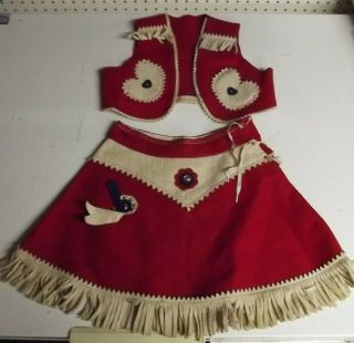Vintage Childs Kids Cowgirl Costume 1950 
