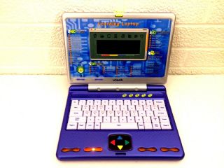 Vintage Vtech Laptop Educational Learning Toy Purple Blue Batteries
