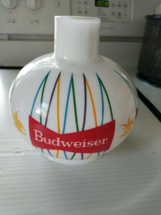 Vintage Budweiser Beer Milk Glass Sconce Globe Lamp Shade 1960s 70s