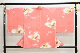 Vintage Silk Kimono Jacket:hand Paint Camellia/chunky Chrysanthemum@yn90