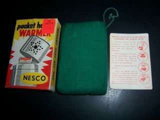 Vintage Nesco 205 Pocket Hand Warmer With Pouch