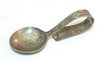 Vintage Hand Made Navajo Sterling Silver Bent Baby Spoon