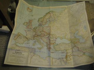 Vintage Europe And The Near East Map June 1949 National Geographic