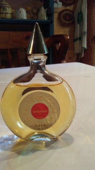 Vintage Guerlain Shalimar Eau De Cologne Perfume Round Bottle 90 Full