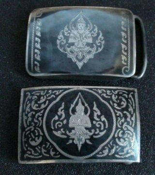 Vintage Siam Sterling Silver Belt Buckles