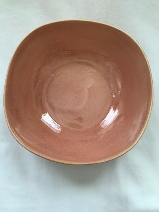 Vintage Kay Finch California Pottery Large Round Bowl Light Peach/pink