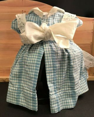 ADORABLE VINTAGE CHATTY CATHY BLUE GINGHAM DRESS WITH WHITE EYELET APRON 3
