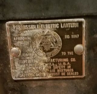 Vintage Justrite Permissible Electric Lantern Twin Buld Minning Railroad Lantern 8