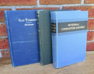 3 Vintage Engine Technology Books Gas Turbines Internal Combustion Engine Fuels