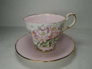 Vintage Paragon Double Warrant Pink Flower Tea Cup and Saucer 2