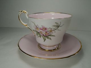 Vintage Paragon Double Warrant Pink Flower Tea Cup and Saucer 3
