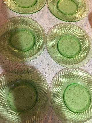 Vintage Green Depression Glass Swirl Pattern 8 