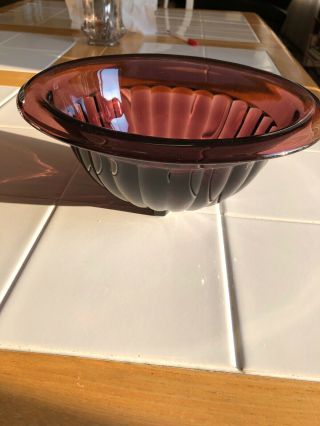Wonderful Amethyst Vintage Depression Glass Large Mixing Bowl