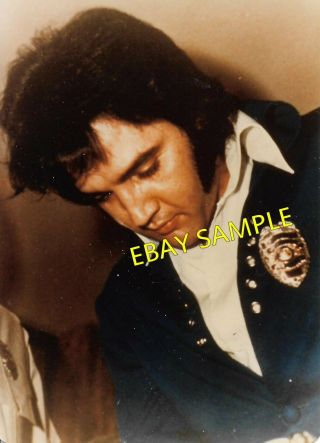 Vintage Elvis Candid Photo Aboard Chartered Plan Macon 4/16/72 Fan Shot Rare