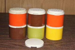 6 Tupperware Vintage Spice Keeper Shakers