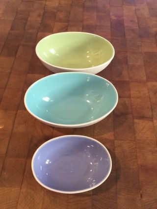 Vintage 3 Piece Oval Bowl Set By Home Thailand