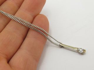 Vintage Sterling Silver 925 & Gem Pendant On Chain Necklace