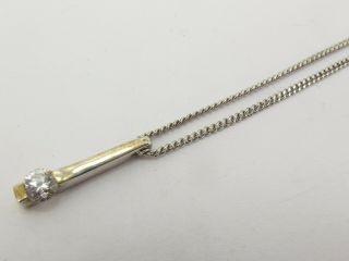 Vintage Sterling Silver 925 & Gem Pendant On Chain Necklace 2