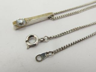 Vintage Sterling Silver 925 & Gem Pendant On Chain Necklace 3