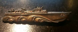 Vintage Wwii Usn Navy Pt Boat Pin Insignia 2.  5 " Torpedo
