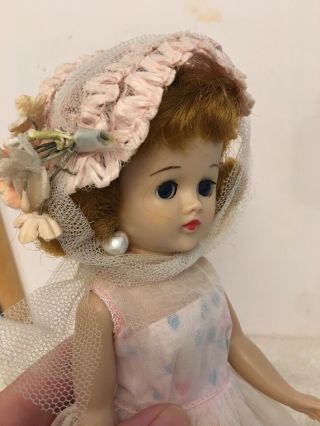 VINTAGE VOGUE JILL DOLL DRESSED IN PINK ORGANDY DRESS WITH HAT 7415 8
